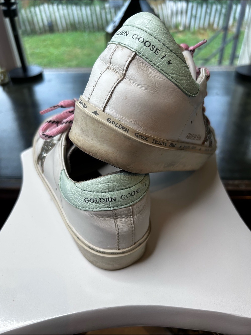 Golden Goose Hi Star Glitter Star Pink Laces Sneaker EU 38 - Picture 4 of 15